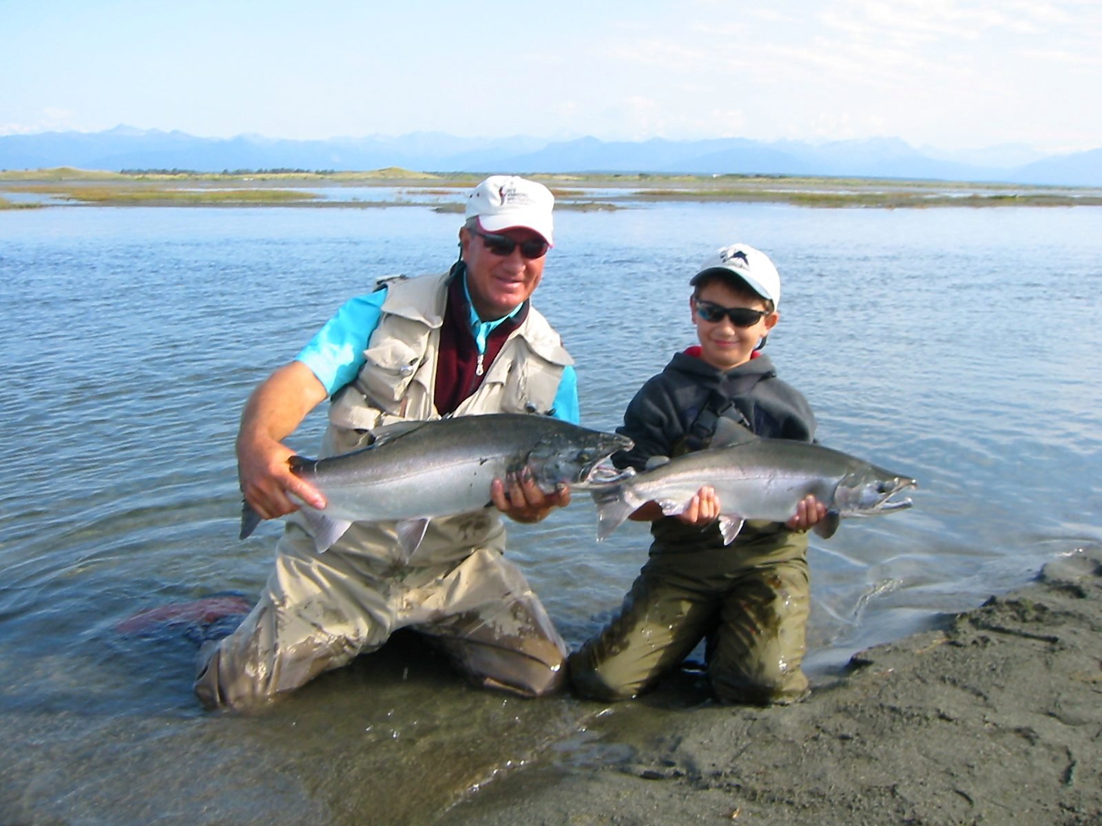 Fishing with his grandson